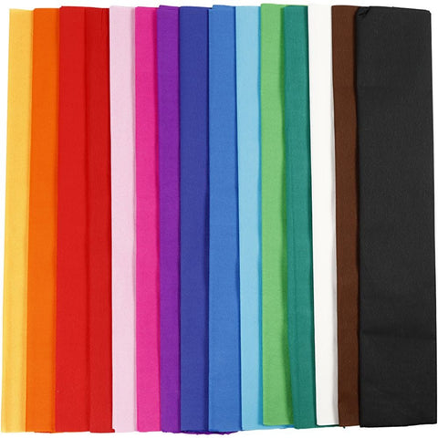 Assorted Colour Crepe paper 15 Folds (500mm x 2m)