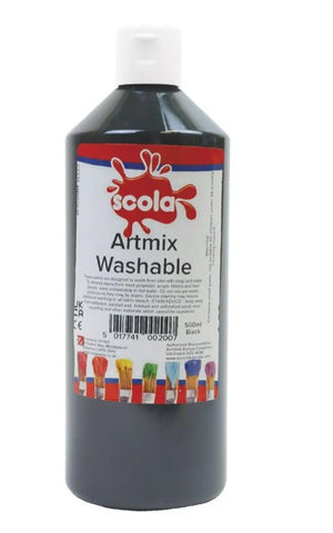 Scola Washable Paint - Black (500ml)