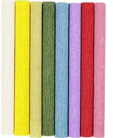 Crepe Paper Pack of 8 sheets assorted colours