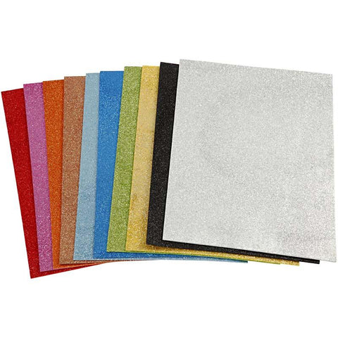 Glitter Foam Sheets A4 - Assorted (Pack of 10)