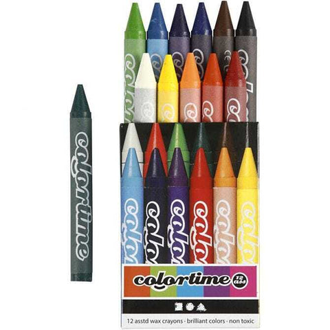 Colortime Wax Crayons x 12 (Devon Stock)