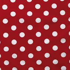 Red Spotty Table Cloth 10m Length enough for 5  2m tablecloths