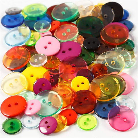 Buttons Mix - Assorted - colours - 100pc  50g