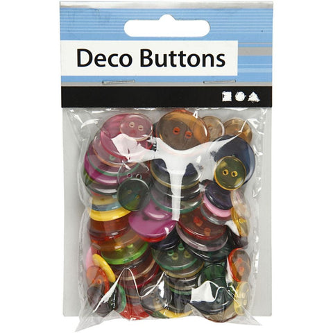 Buttons Mix - Assorted - colours - 100pc  50g
