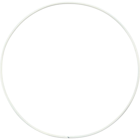 Metal Wire Ring, D 15 cm, thickness 2 mm, white, 10 pc/ 1 pack