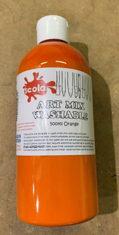 Scola Washable Paint - Orange Washable Paint (500ml)
